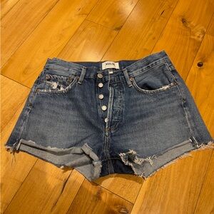 Agolde Distressed Parker Blue Jean Shorts